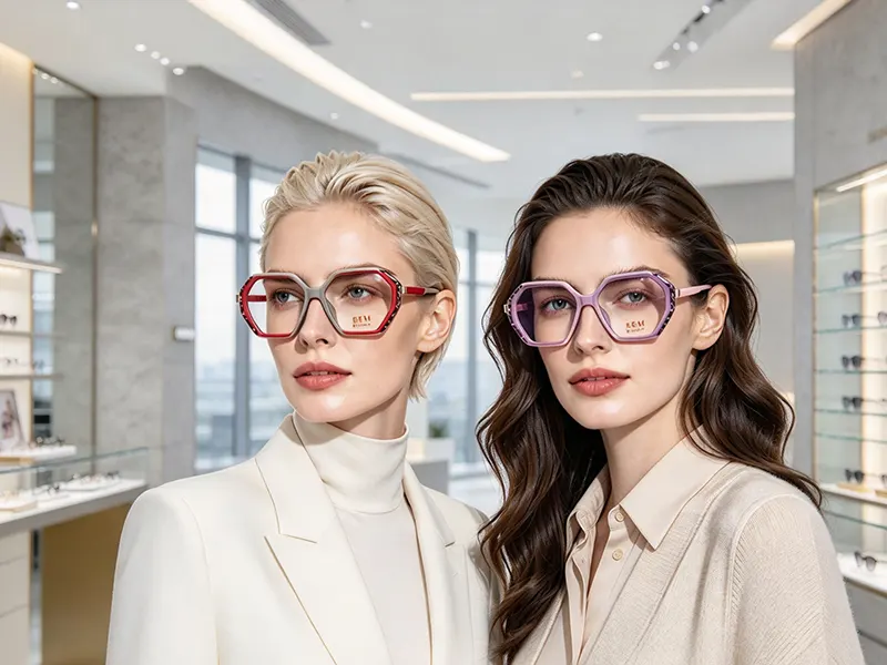 Model Wearing Liangcai Eyewear 1