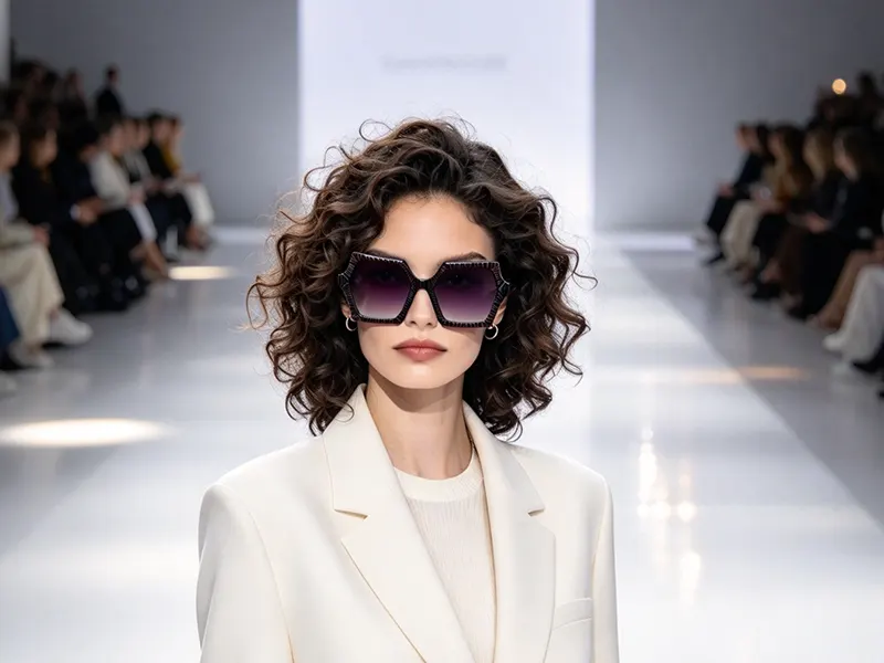 Model Wearing Liangcai Eyewear 2